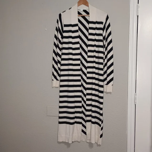 diane von furstenberg carlisle silk blend striped longline cardigan - Picture 3 of 15